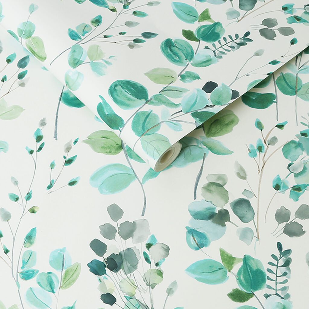 watercolour_green_leaves_white_grey_wallpaper3