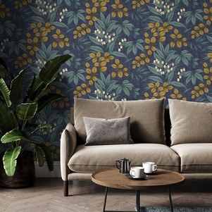 Superfresco Easy Persephone Navy/Ochre - Image 3