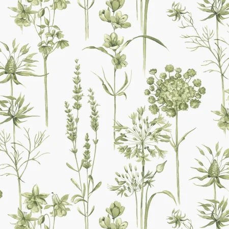Superfresco Easy Medley Fig Green & White Wallpaper